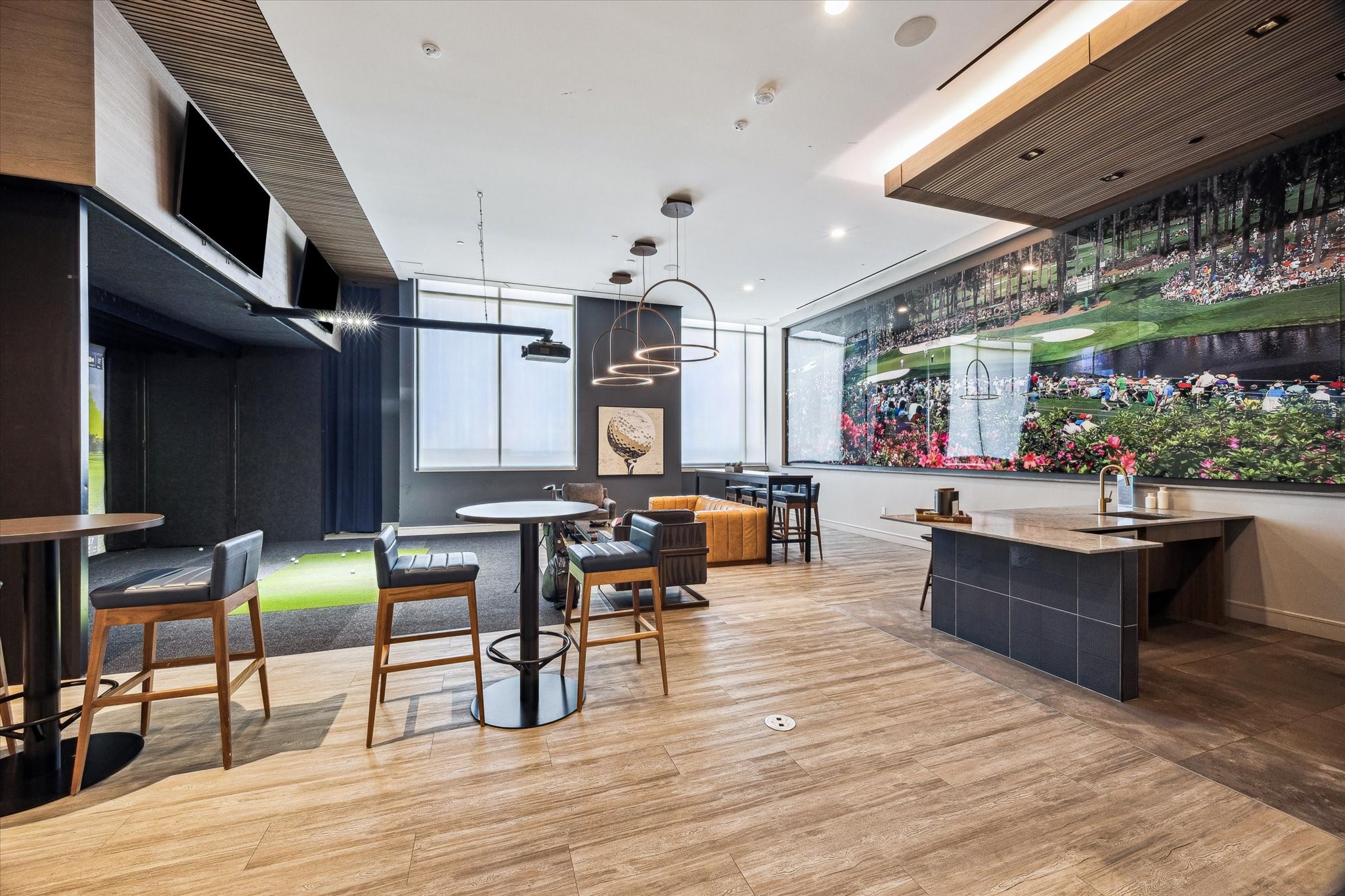 9757 Katy Freeway, Unit 822 Houston, TX 77024 - Photo 23 of 30 a living room with fireplace furniture and a wooden floor