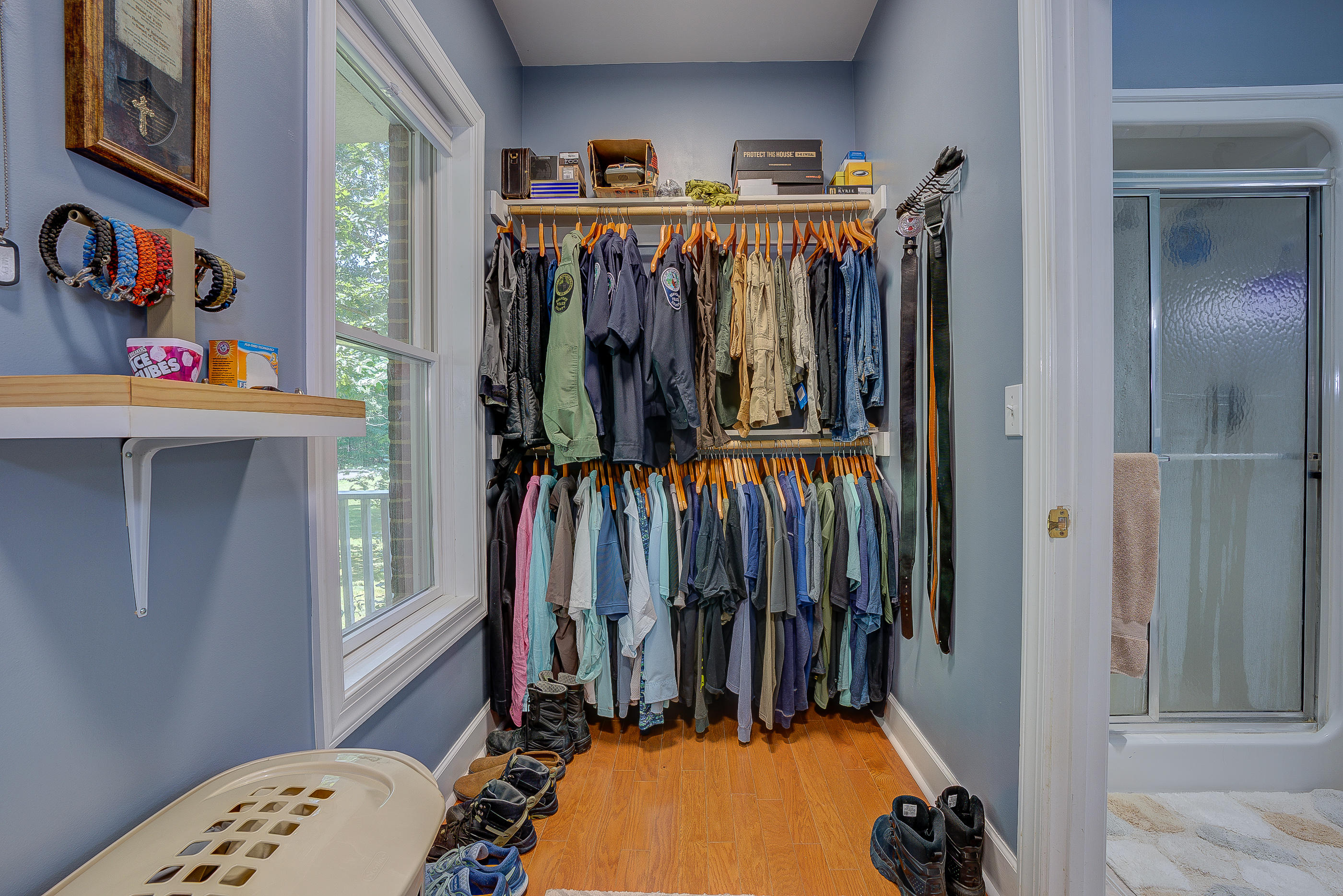 2700 New Ridge Road Elliston, VA 24087 - Photo 14 of 27 a view of walk in closet with clothes and shoes
