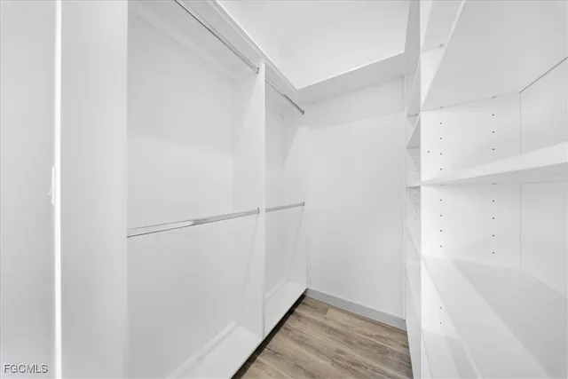 a view of small space with racks on the wall