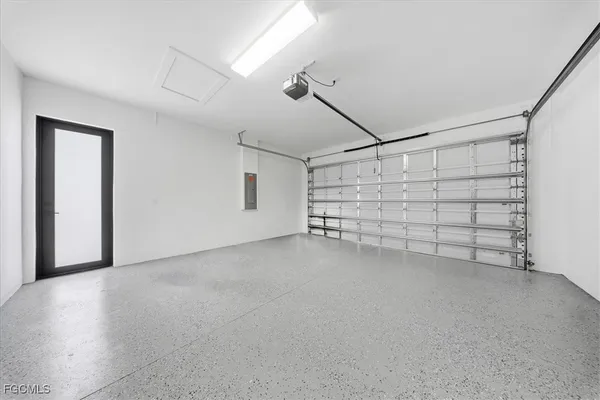 a view of a garage