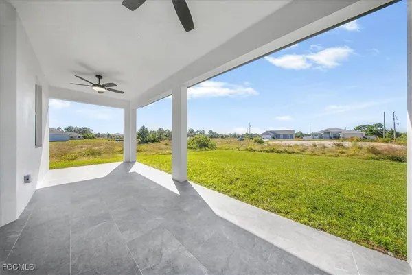 a view of a room with an ocean view