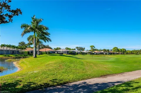 a view of a garden with an ocean