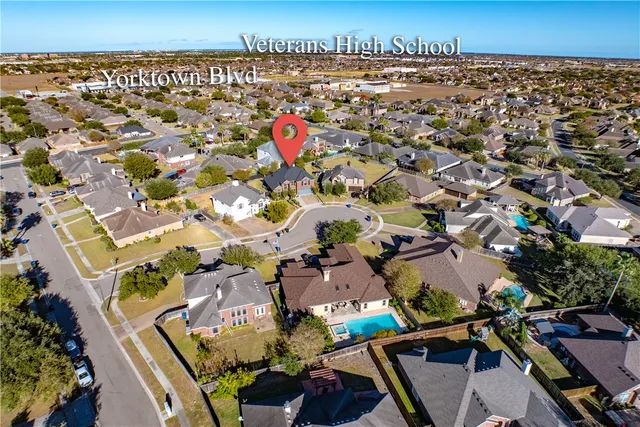 an aerial view of a building