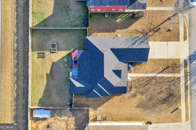 a bird view of a house