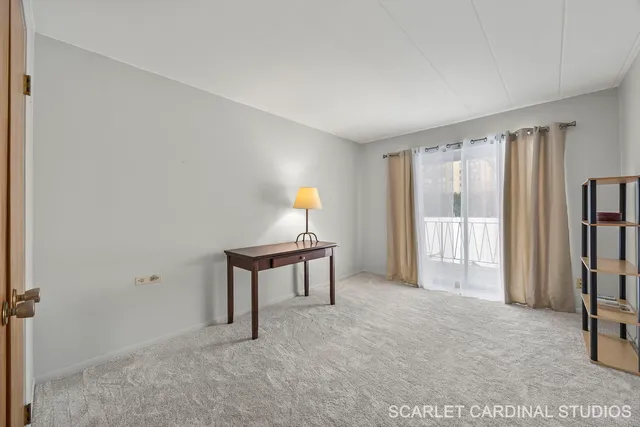 a view of a room with a bench