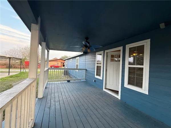 a view of wooden deck