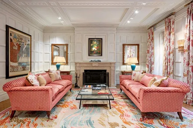 a black and white photo of a picture of a room