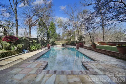 a outdoor space with lots of trees