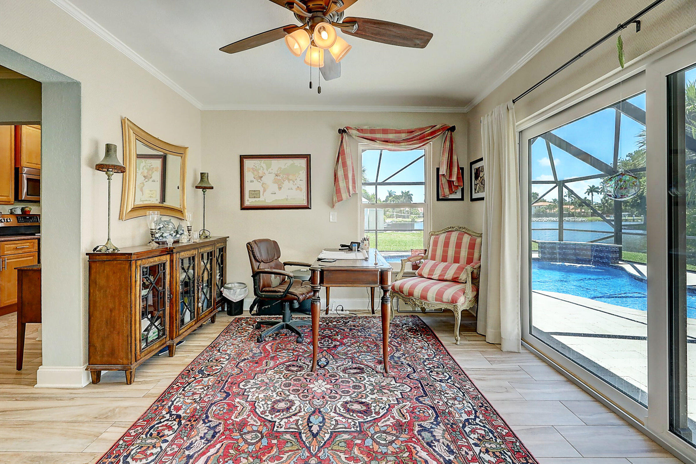 614 Eagle Drive Delray Beach, FL 33444 - Photo 15 of 30 Den with view to Pool