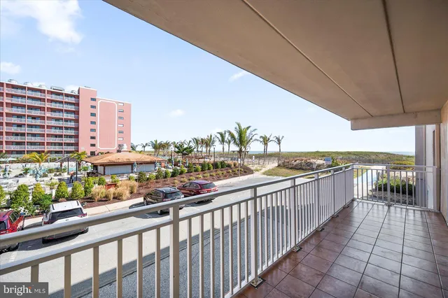 a view of city from a balcony