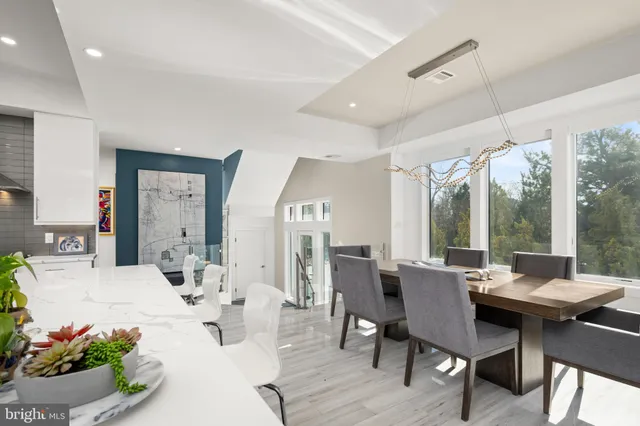 a view of a patio on the deck