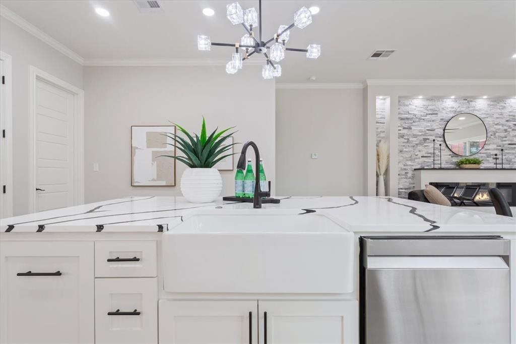 107 North Jena Street Riesel, TX 76682 - Photo 15 of 34 a bathroom with a sink vanity granite and a mirror