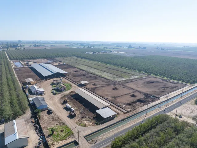 an aerial view of a residential houses