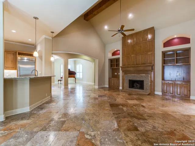 a view of a livingroom with a fireplace