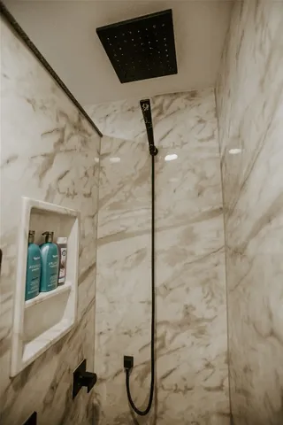 a bathroom with a shower