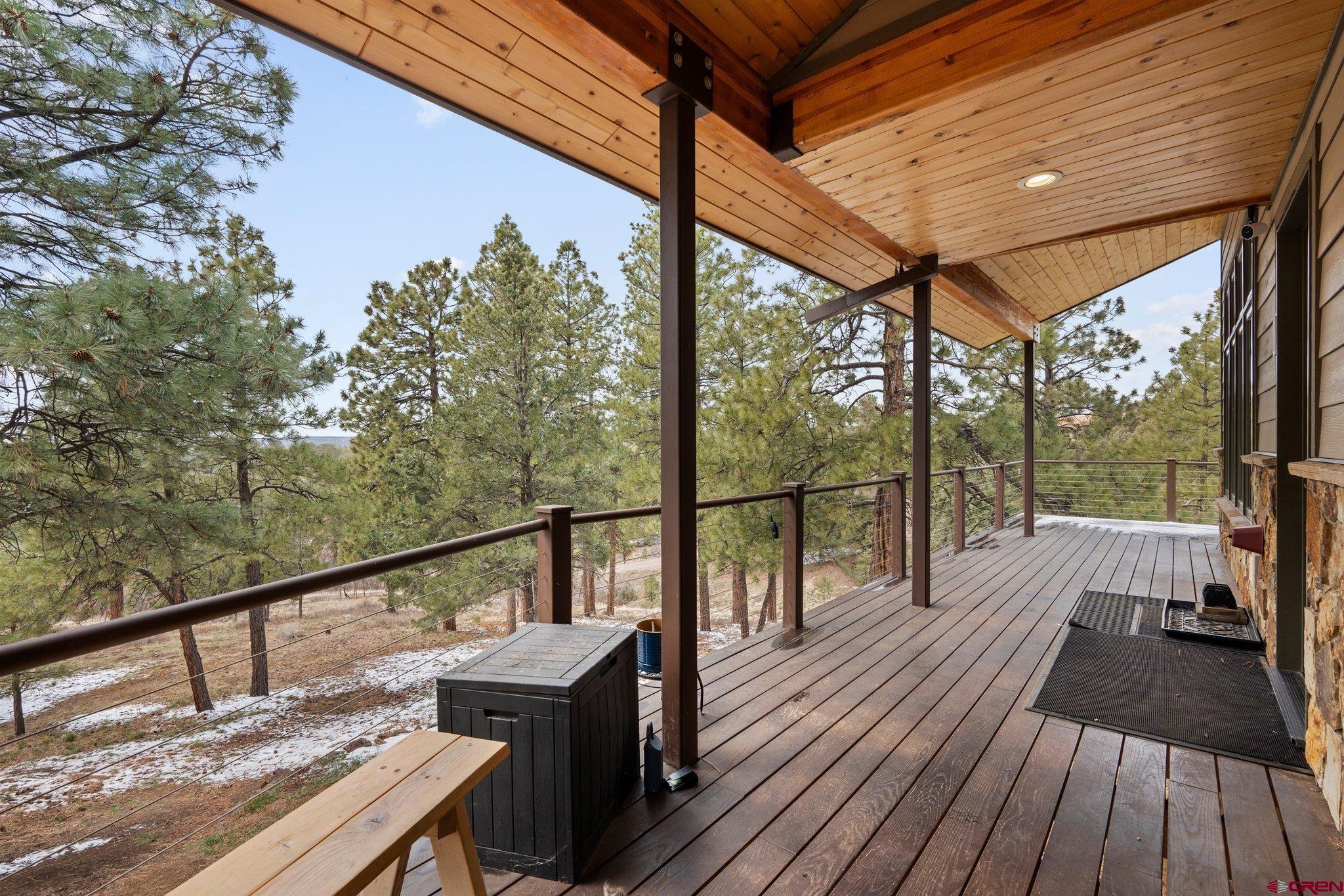 855 Ridge Road Durango, CO 81303 - Photo 29 of 35 a view of balcony with wooden floor and iron stairs