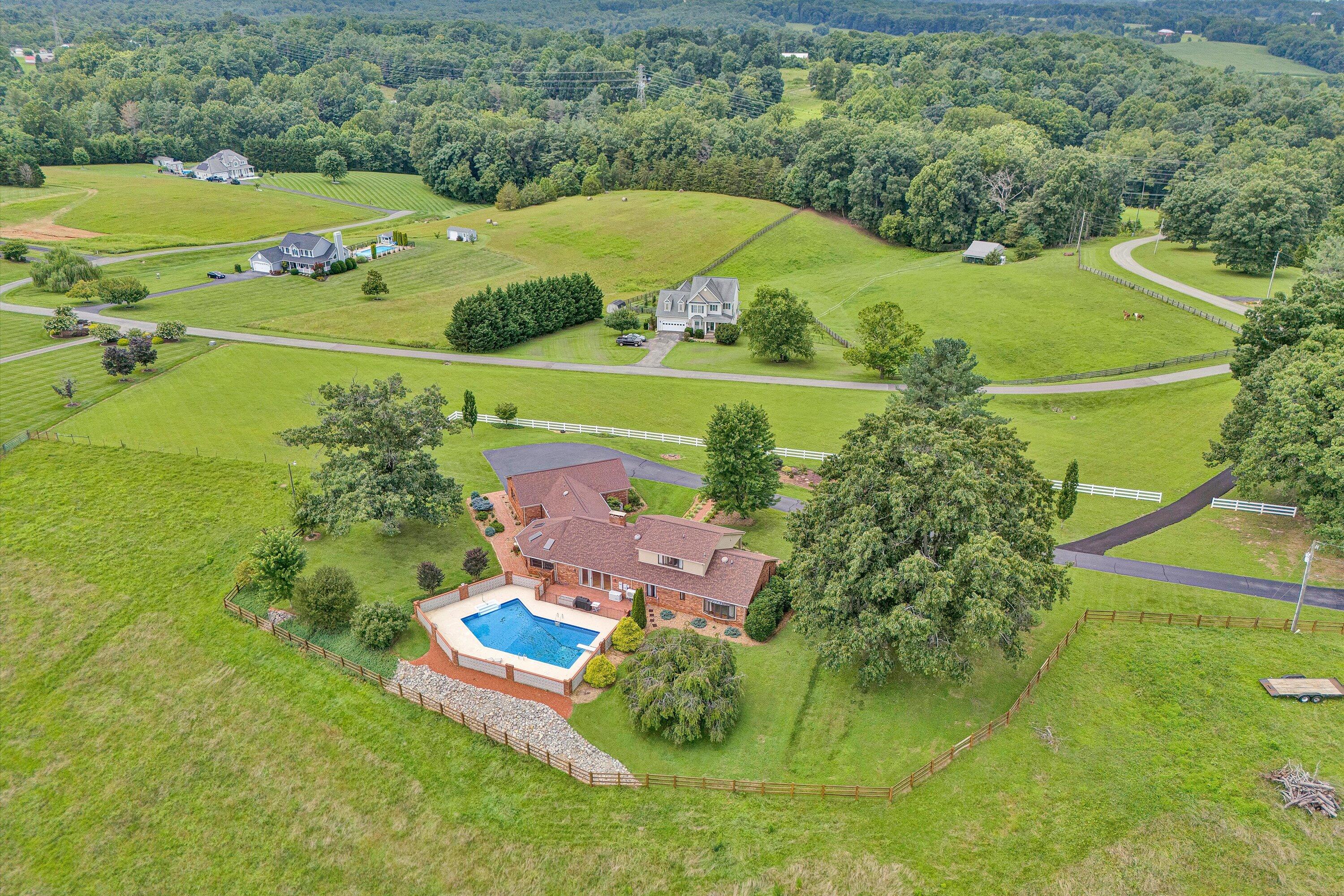 270 Parkside Lane Rocky Mount, VA 24151 - Photo 50 of 55 an aerial view of a residential houses with outdoor space and a lake view