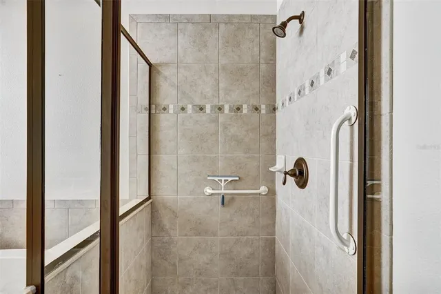 a bathroom with a shower