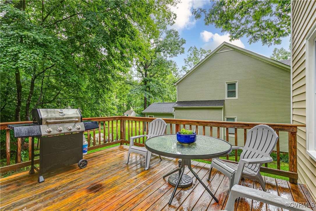 5809 Rosebay Forest Road Midlothian, VA 23112 - Photo 42 of 48 a balcony with wooden floor table and chairs