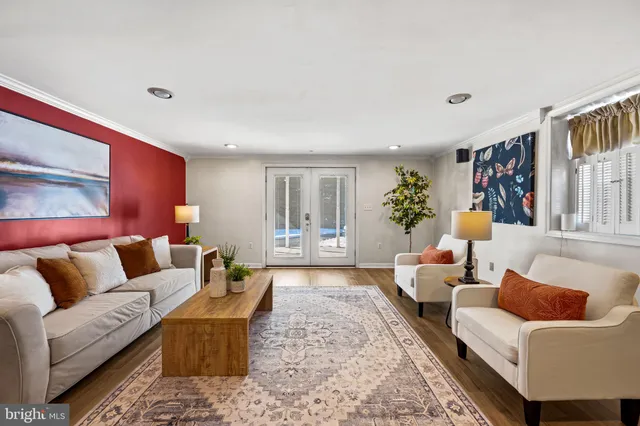 a living room with furniture and a couch