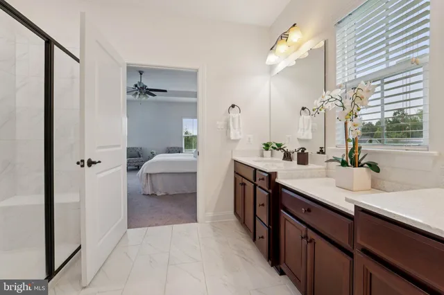 a view of a balcony with wooden floor