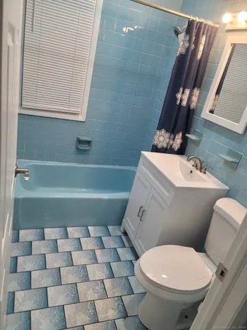 a bathroom with a toilet and a bathtub