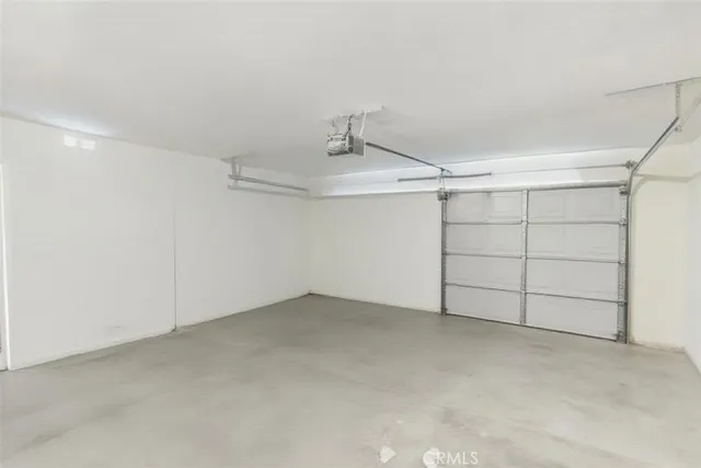 an empty room with cabinet