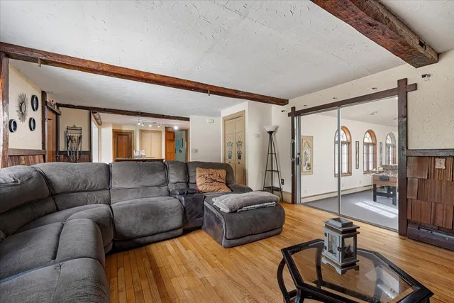 a living room with furniture