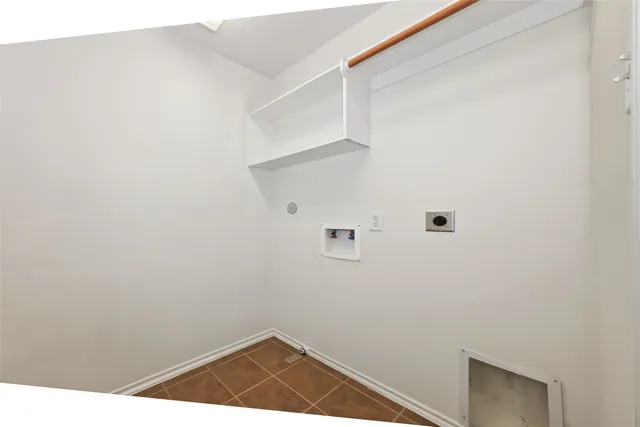 a view of small space with racks on the wall