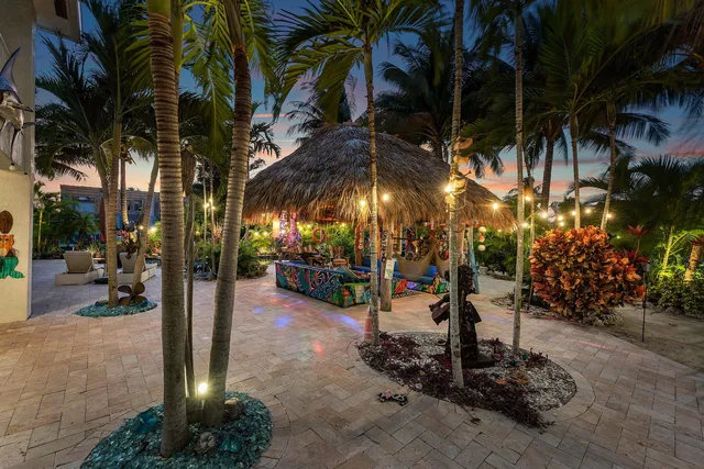 a view of a backyard with a patio