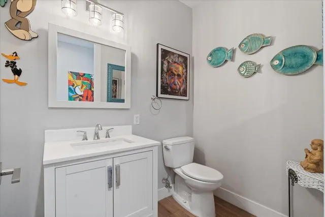 a bedroom with a bed and a closet