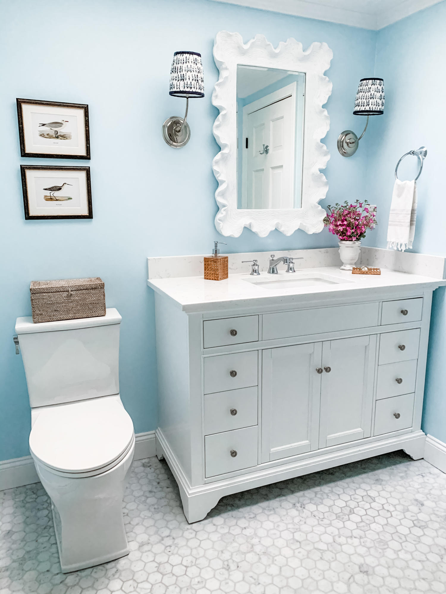 73 Knotty Pine Lane Centerville, MA 02632 - Photo 15 of 34 a bathroom with a toilet a sink and mirror