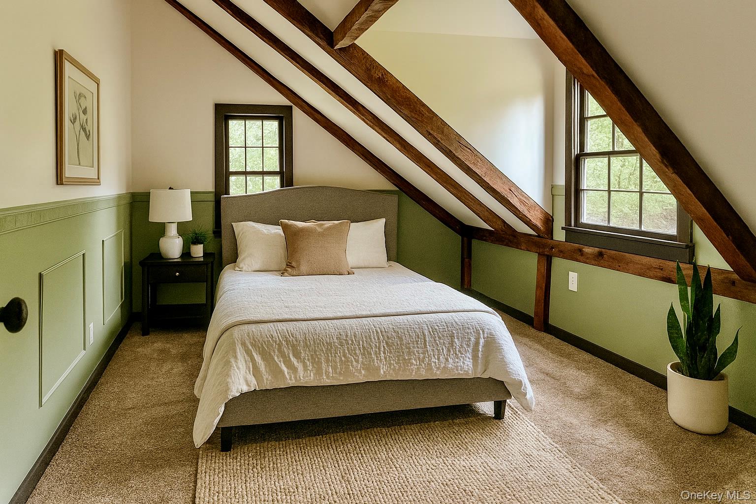 241 White Bridge Road Middletown, NY 10940 - Photo 29 of 29 AI Generated Carpeted bedroom featuring beamed ceiling