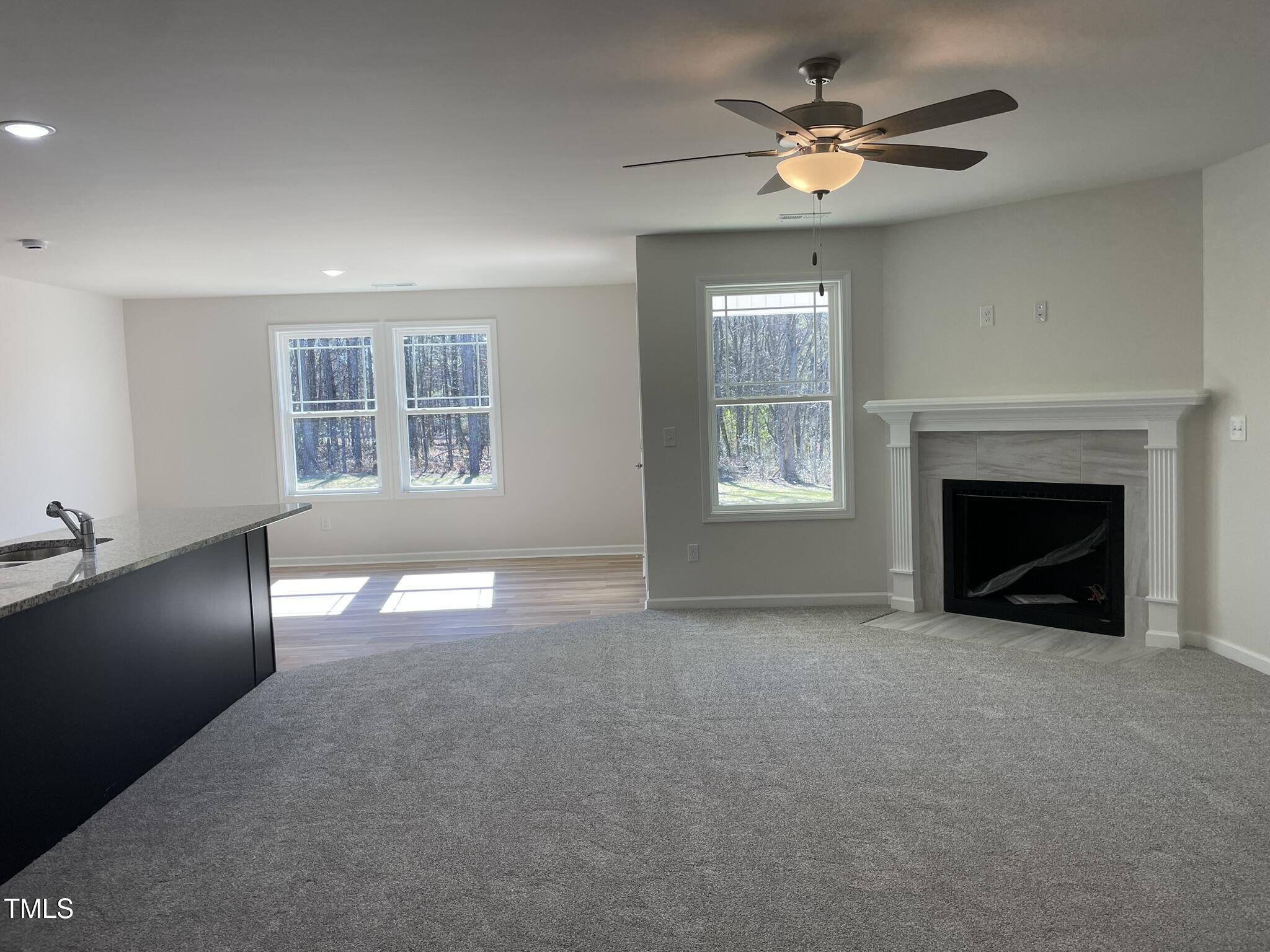 111 Magnolia Run Way Benson, NC 27504 - Photo 2 of 18 a view of an empty room with a fireplace and a window