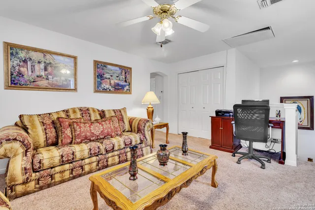 a living room with furniture