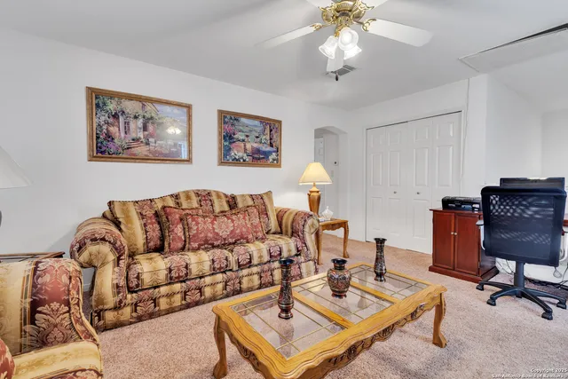 a living room with furniture
