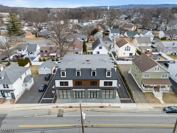 an aerial view of a large building
