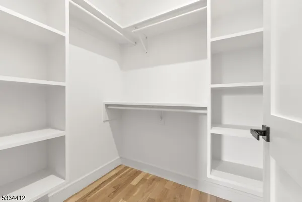a view of an empty walk in closet