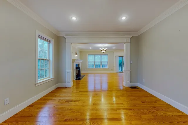 a view of an indoor swimming pool and window