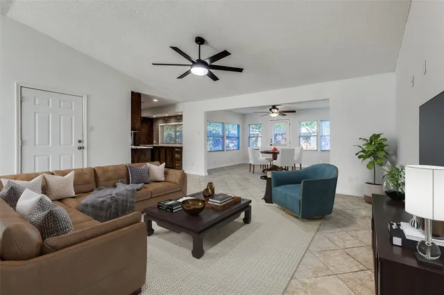 a living room with furniture