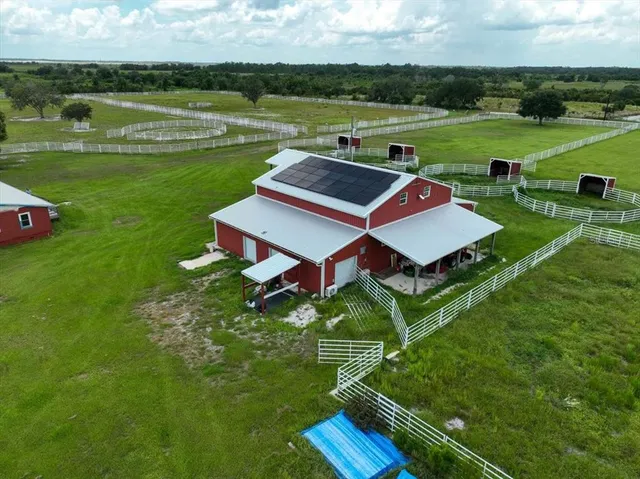 a view of a lake with a big yard