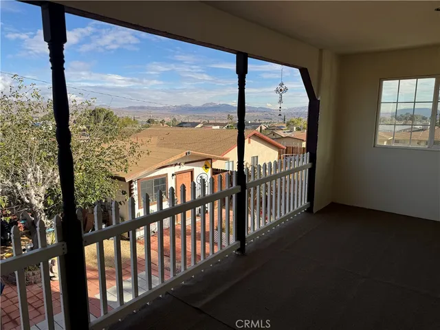 a view of a city from a balcony