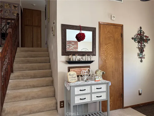 a view of dresser with window