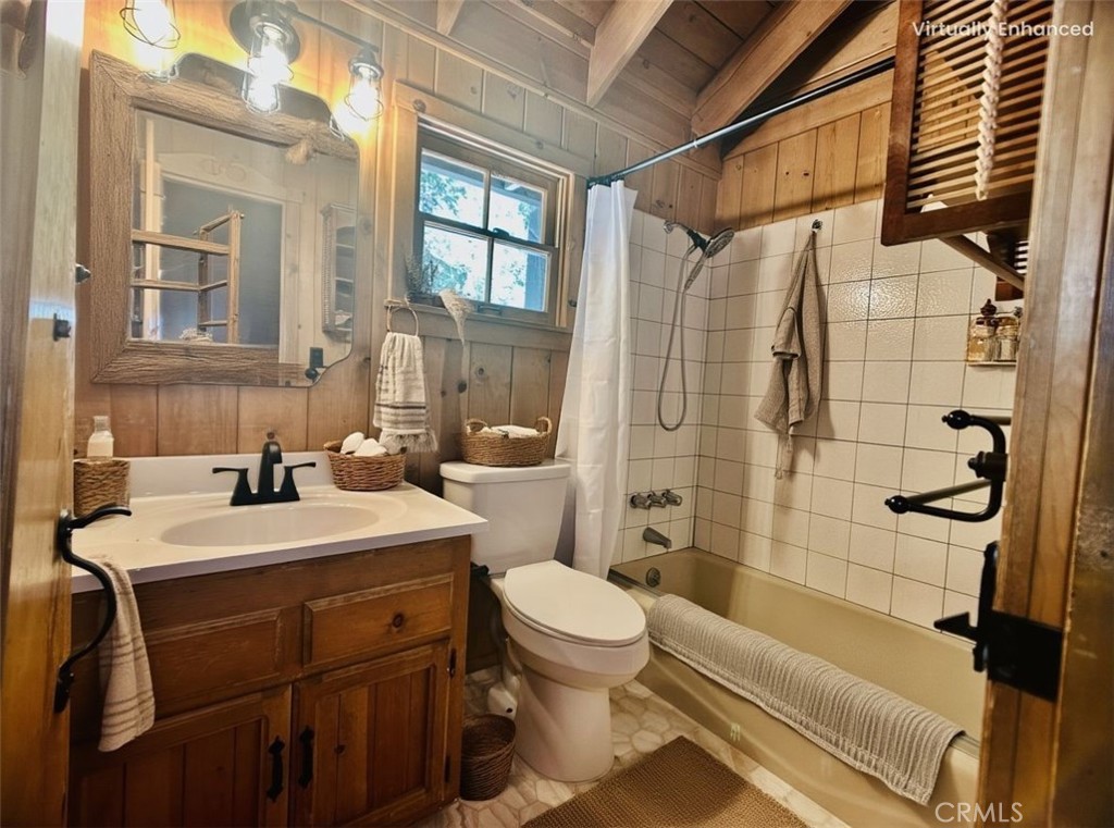 349 Golf Course Road Lake Arrowhead, CA 92352 - Photo 32 of 58 a bathroom with a sink a toilet and shower