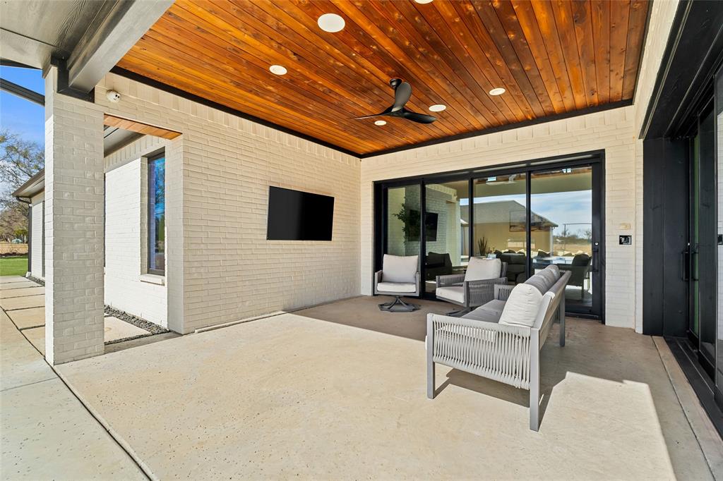5020 Montgomery Road Midlothian, TX 76065 - Photo 32 of 40 View of patio / terrace featuring a ceiling fan and outdoor lounge area