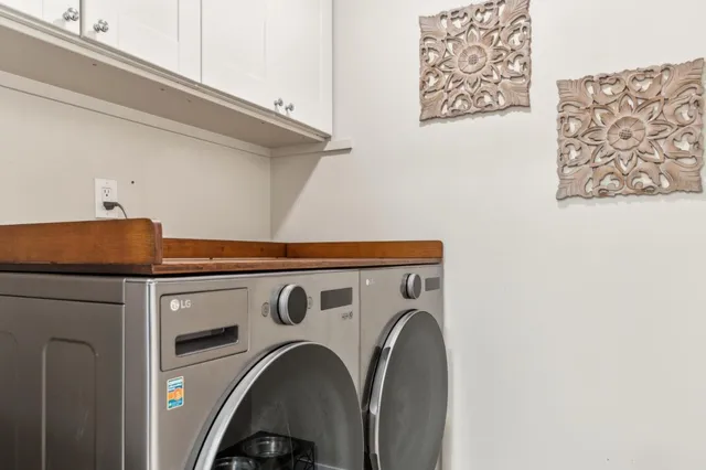 a close up of a washer and dryer