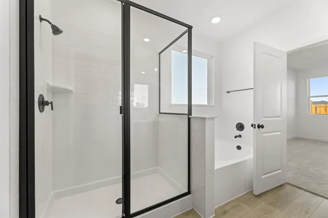 a view of an empty walk in closet