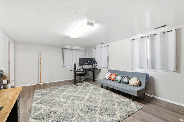 270 East 700 North Logan, UT 84321 - Photo 24 of 42 Spacious room featuring wood-finish flooring, light grey walls, and multiple windows