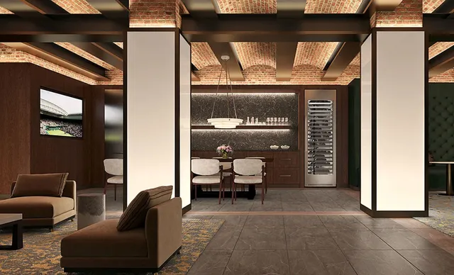 a living room with furniture