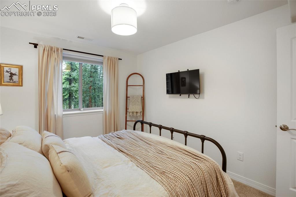 277 Aspen Circle Divide, CO 80814 - Photo 29 of 45 a bedroom with a bed and a flat screen tv